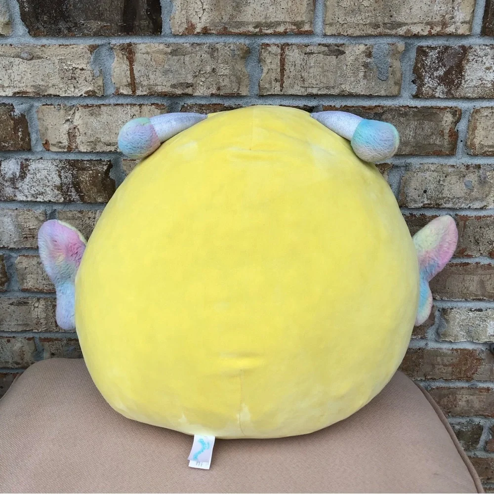 Kellytoy Squishmallow 18” Nixie Butterfly Soft‎ Yellow Tie Dye Plush Pillow